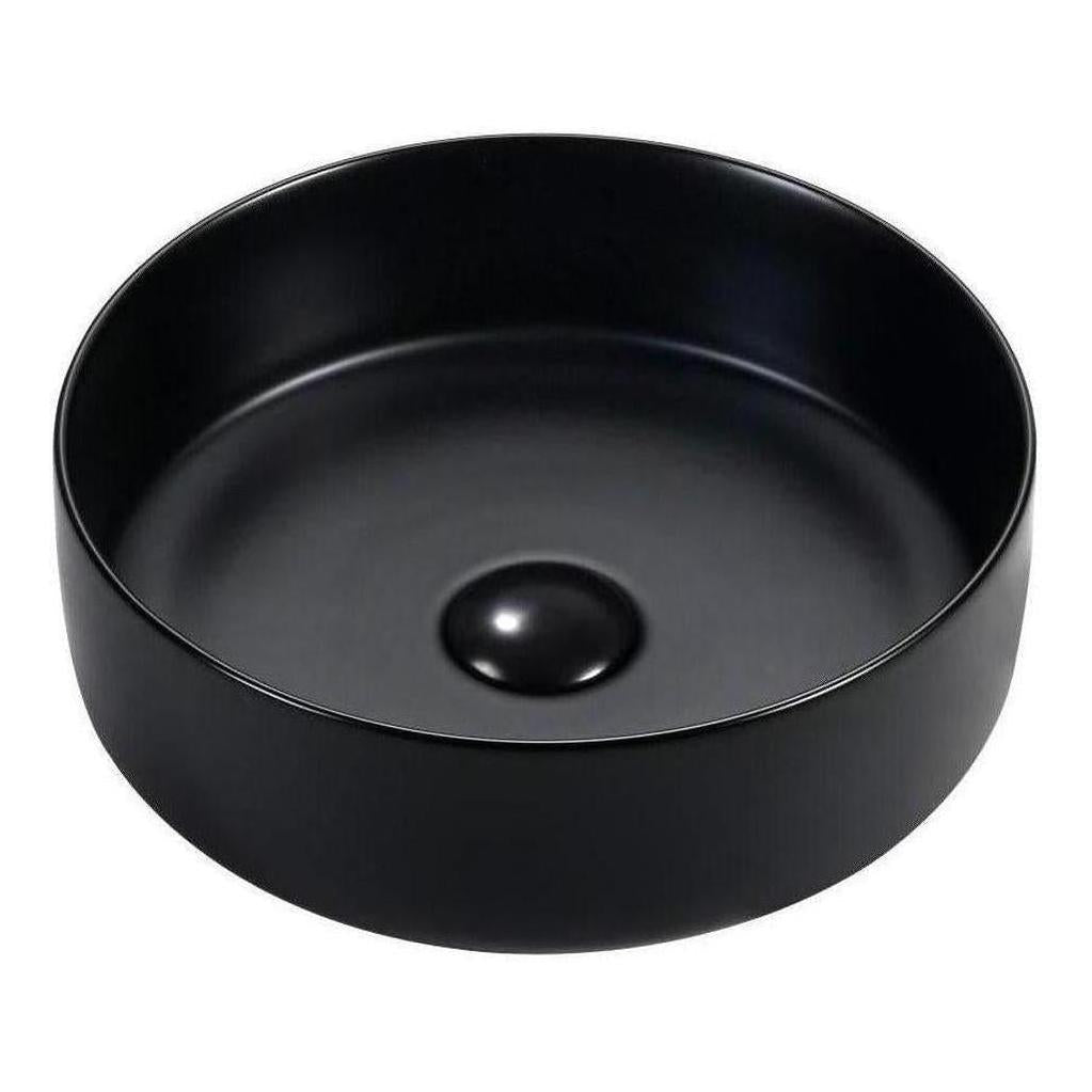 Rotonda Ceramic Basin Sink Round 360 x 120mm Black