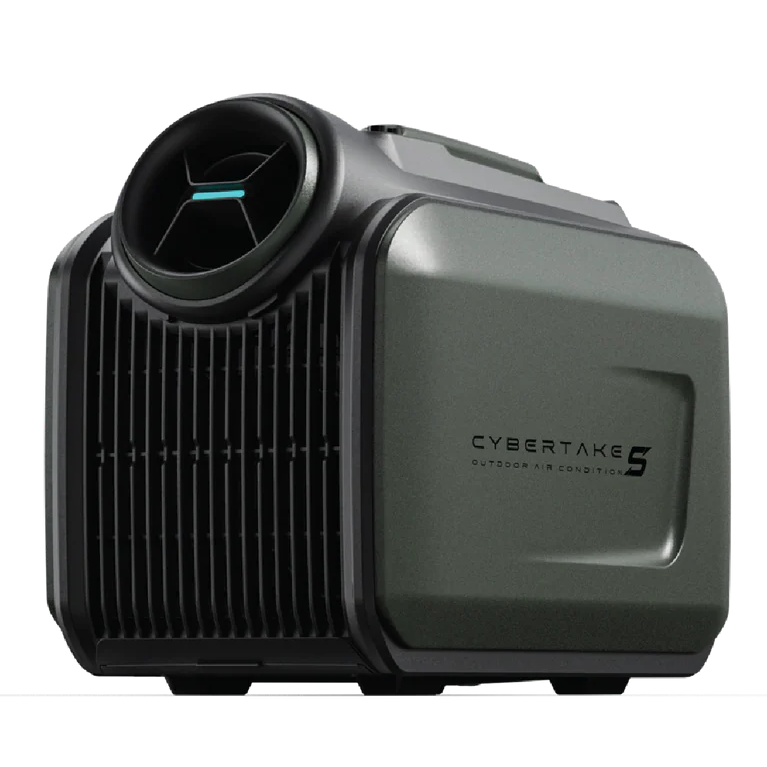 Black and gray electronic device with 'CyberTake' branding on a white background