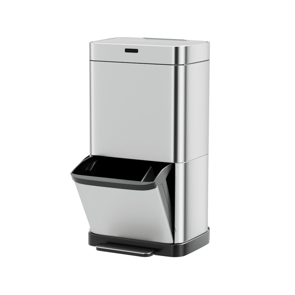 Devanti 70L Motion Sensor Bin Pedal Bins Automatic Siver - RV Online
