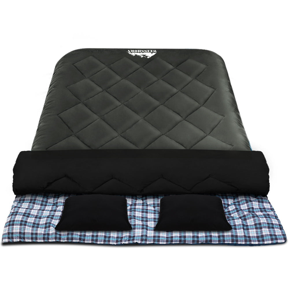 Weisshorn Sleeping Bag Double Pillow Grey -10C