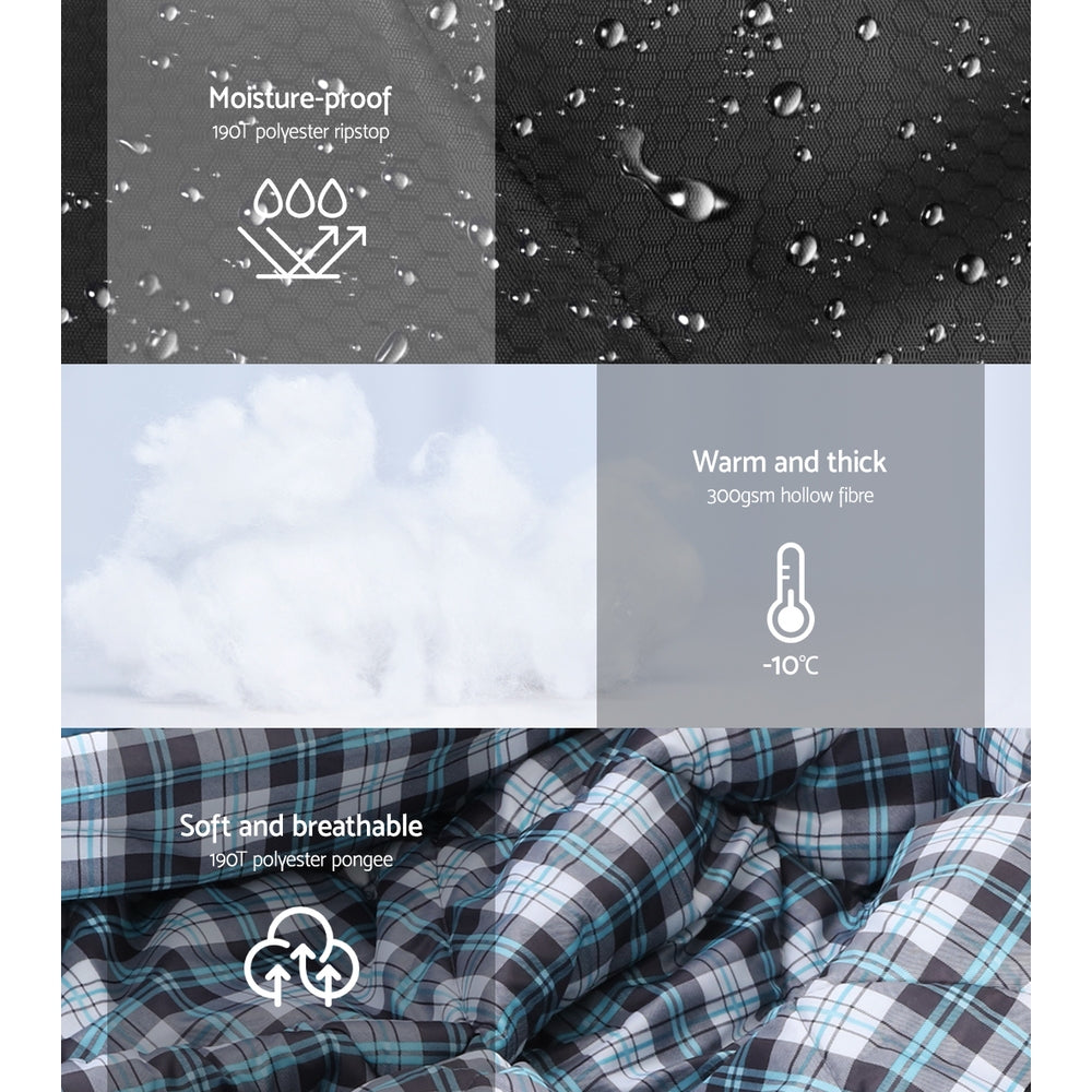 Weisshorn Sleeping Bag Double Pillow Grey -10C