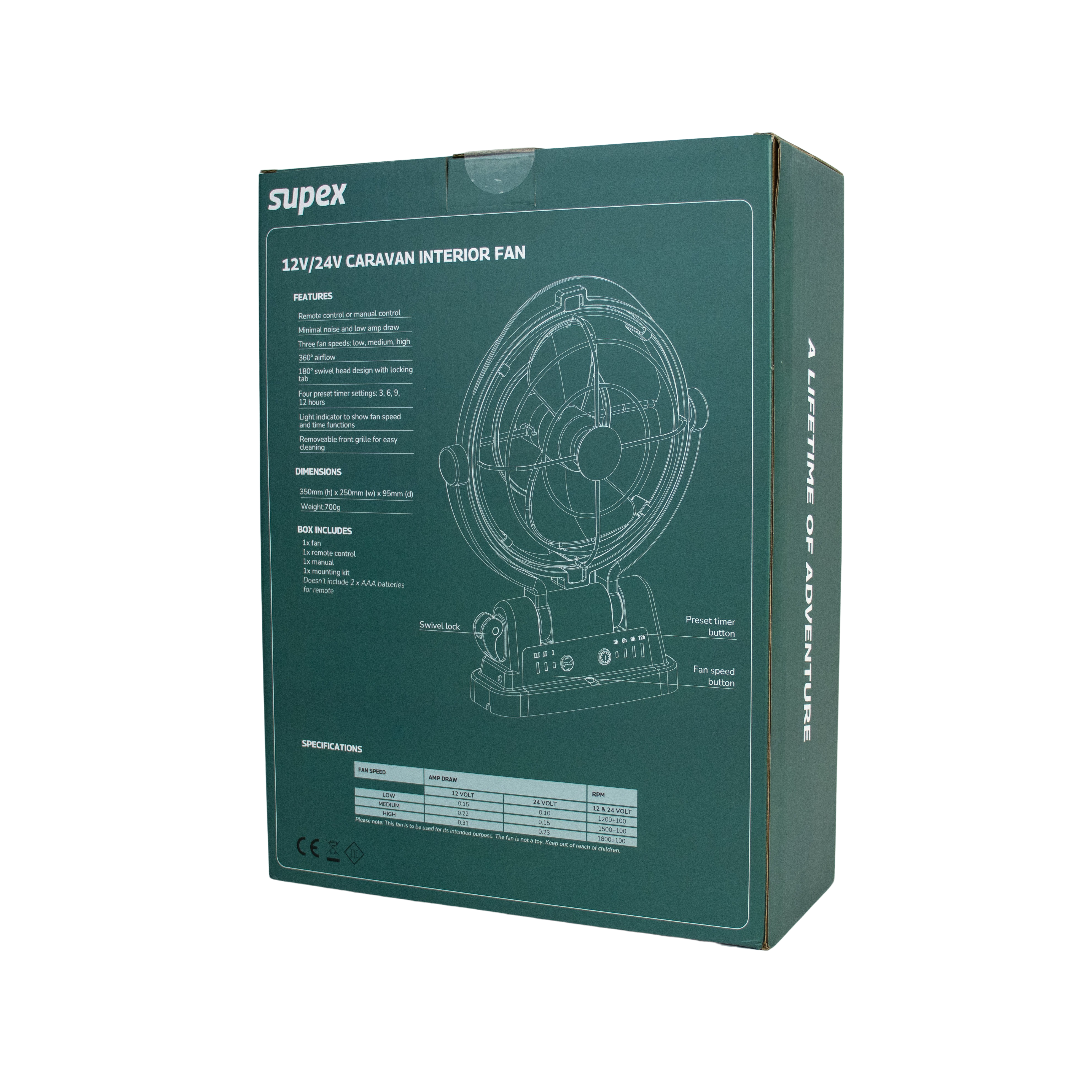 Supex Caravan Fan 12V/24V