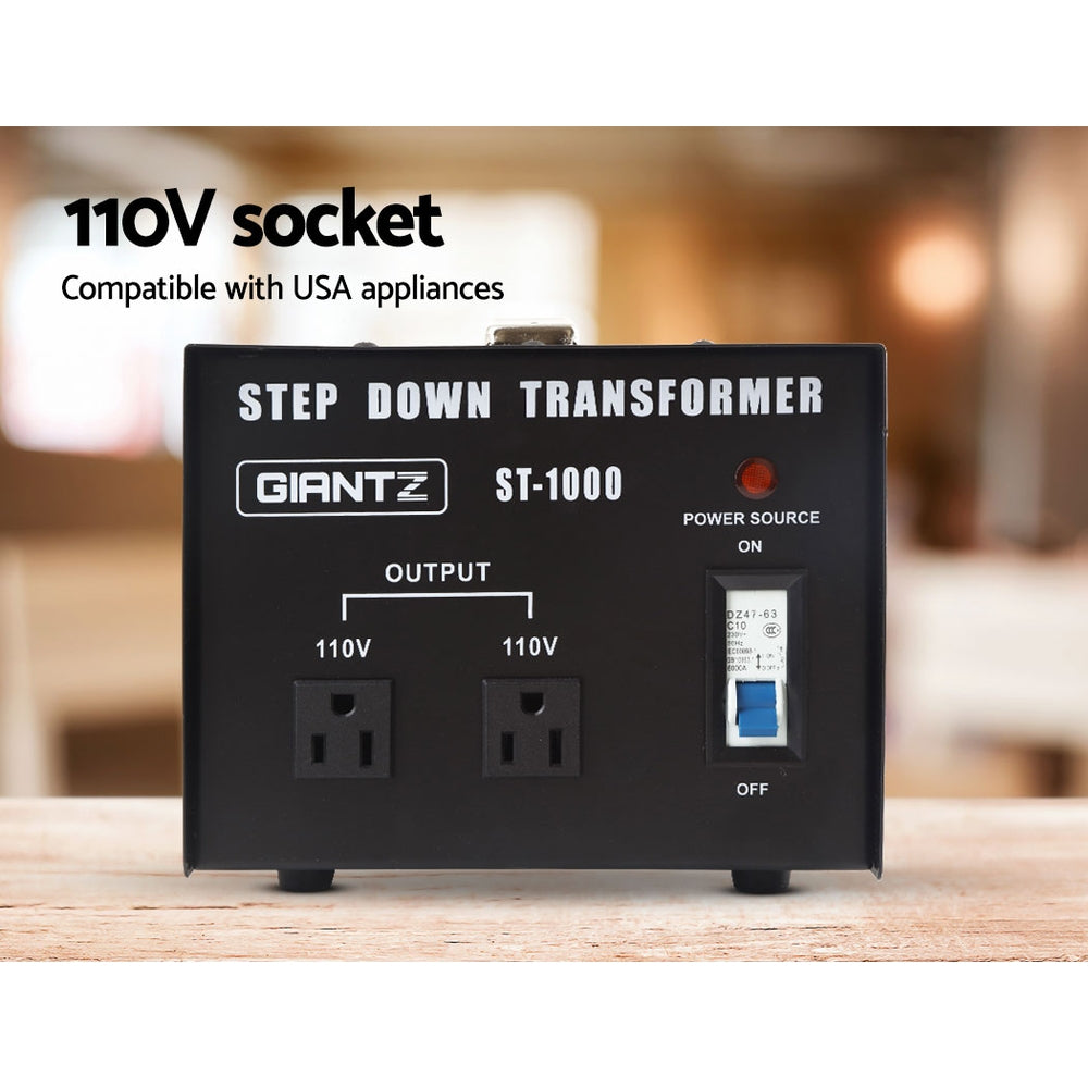 Giantz Step Down Transformer 1000W 240V TO 110V Stepdown Voltage Converter AU-US - RV Online