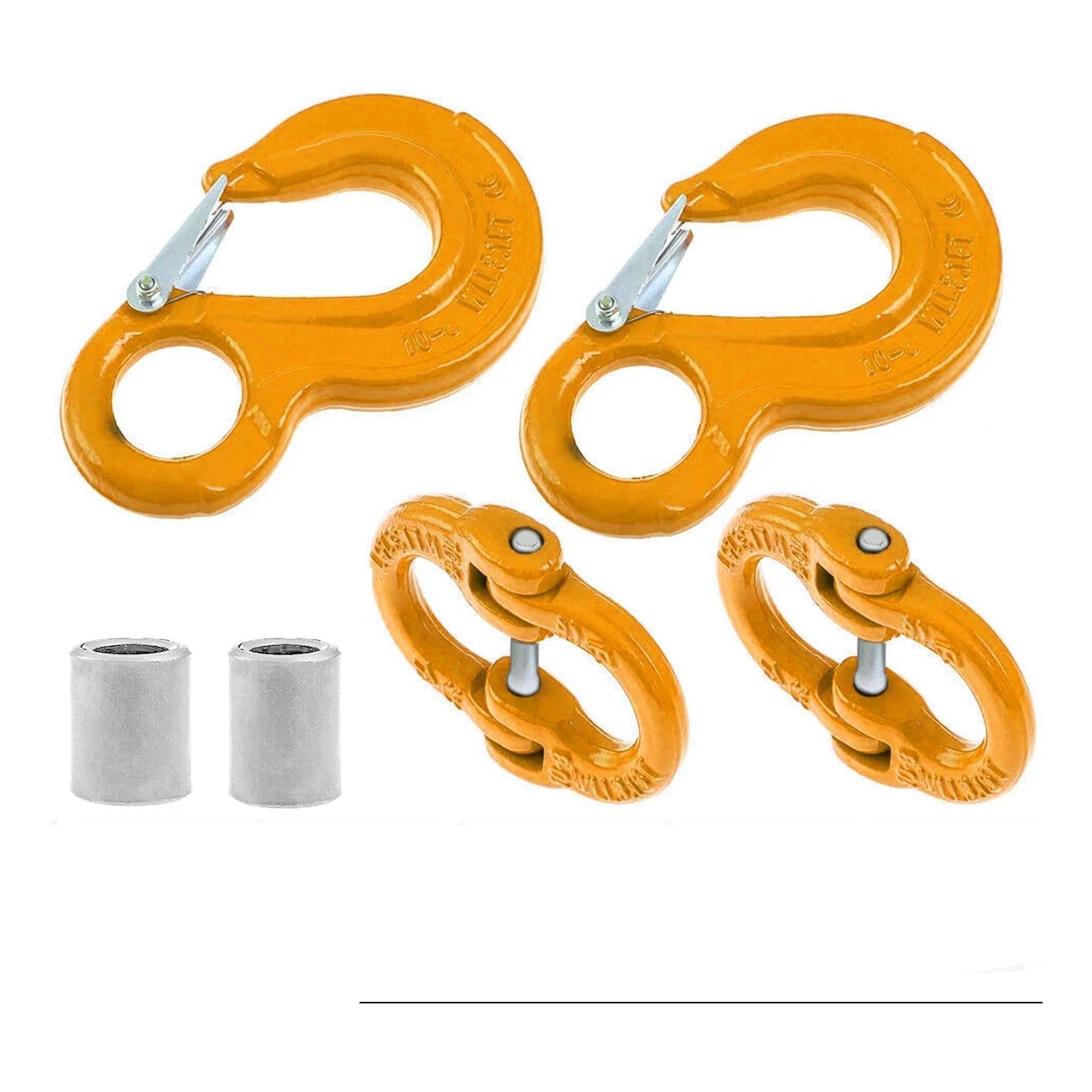Schutts 8mm 4 Tonne Tow Kit Connecting Links Inc Eye Type Sling Hook and Safety Latch