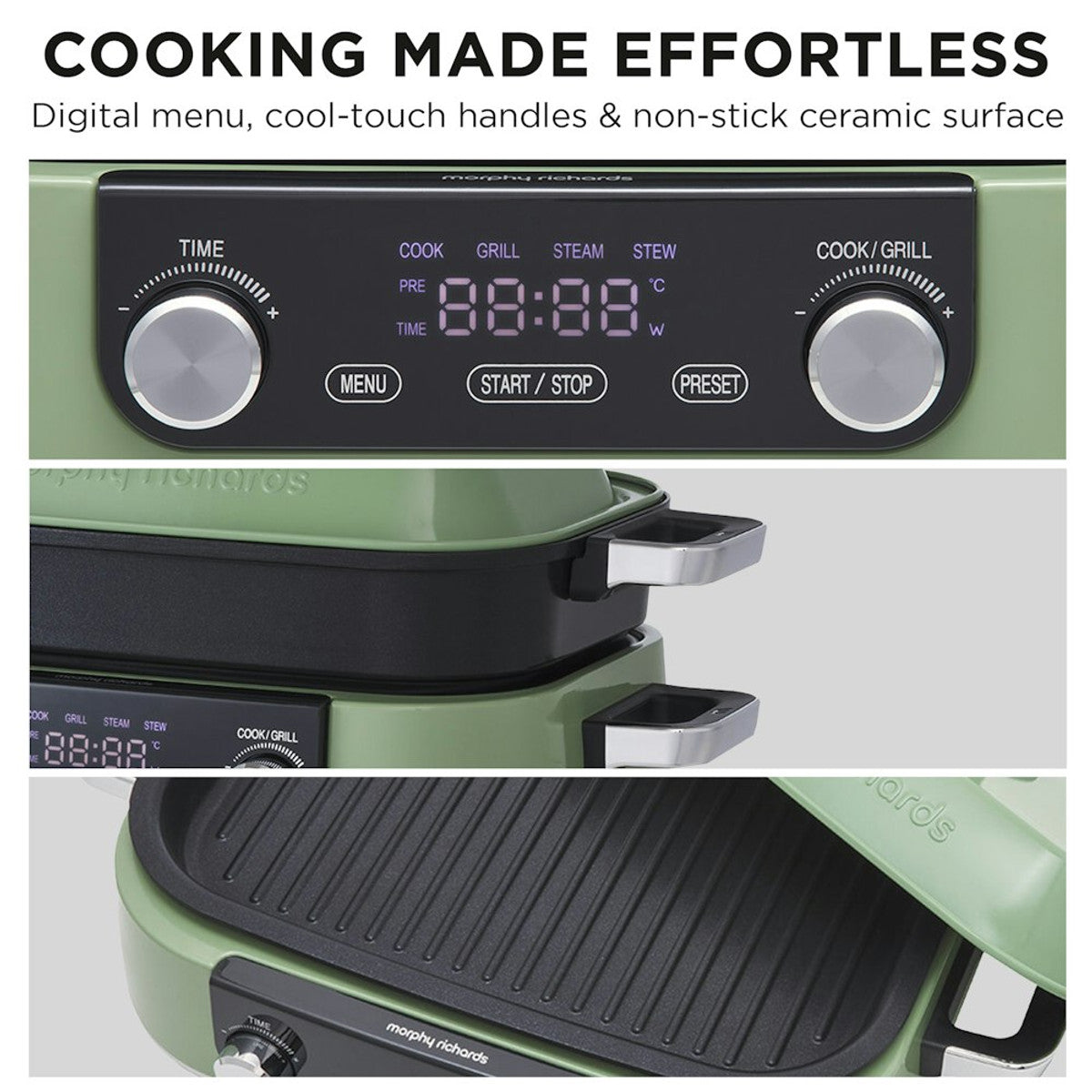 Morphy Richards 3L Non-stick Multifunction Electric Cooker Pan Green