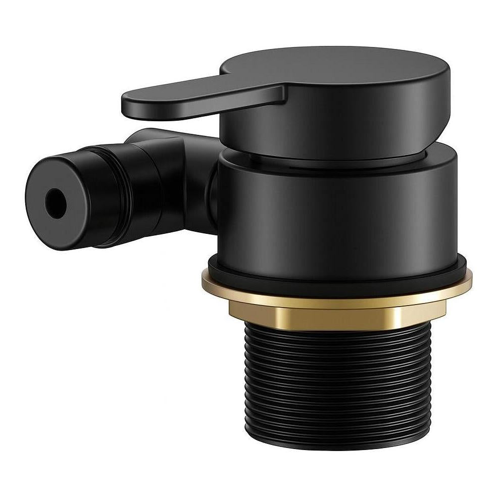 Shower Wall Mixer Round Stainless Steel Matt Black