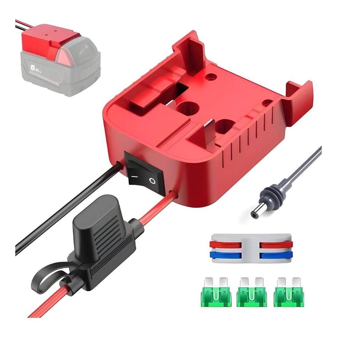 Starlink Mini Milwaukee Battery Adaptor With DC Power Cable Charger Inc Fuse and Switch