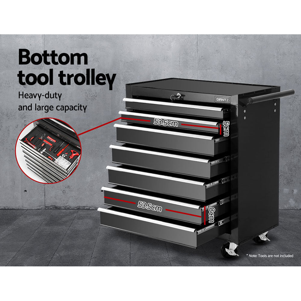 Giantz 17 Drawer Toolbox Cabinet Chest Trolley Black - RV Online