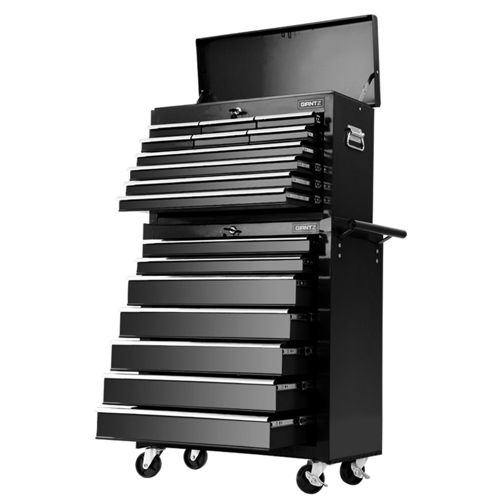 Giantz 17 Drawer Toolbox Cabinet Chest Trolley Black - RV Online