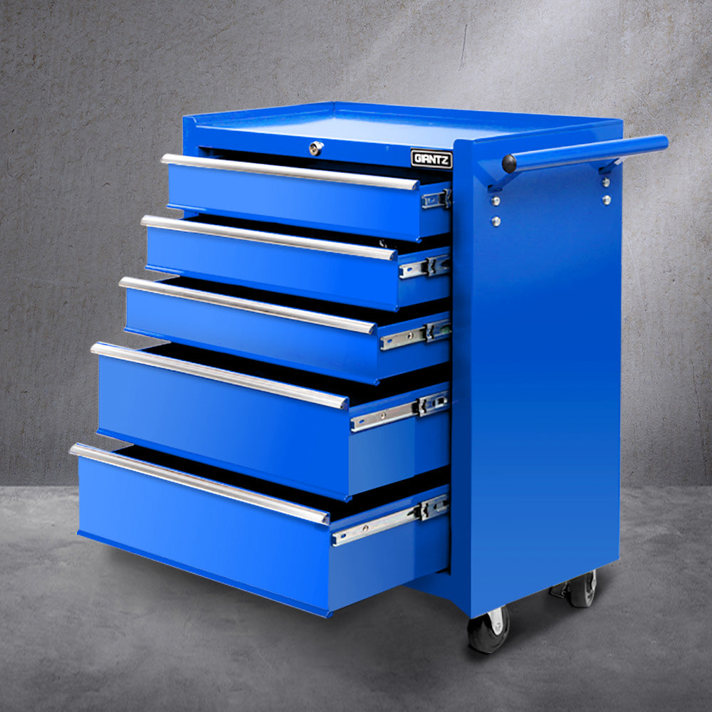 Giantz 5 Drawer Toolbox Cabinet Chest Trolley Blue - RV Online
