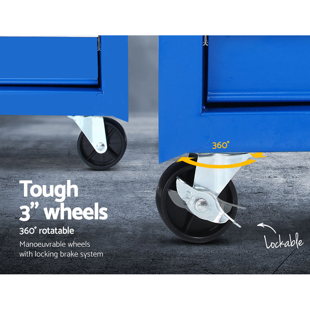 Giantz 5 Drawer Toolbox Cabinet Chest Trolley Blue - RV Online