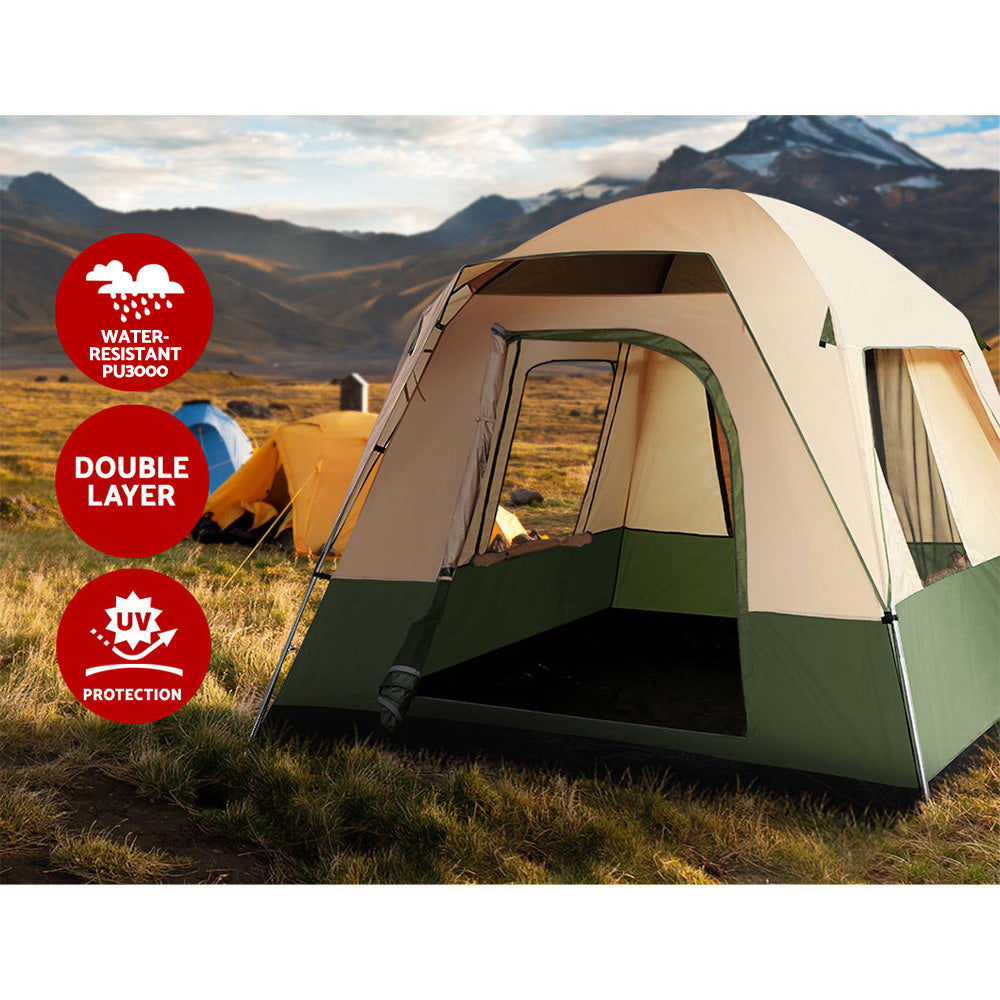 Weisshorn Family Camping Tent 4 Person Green - RV Online