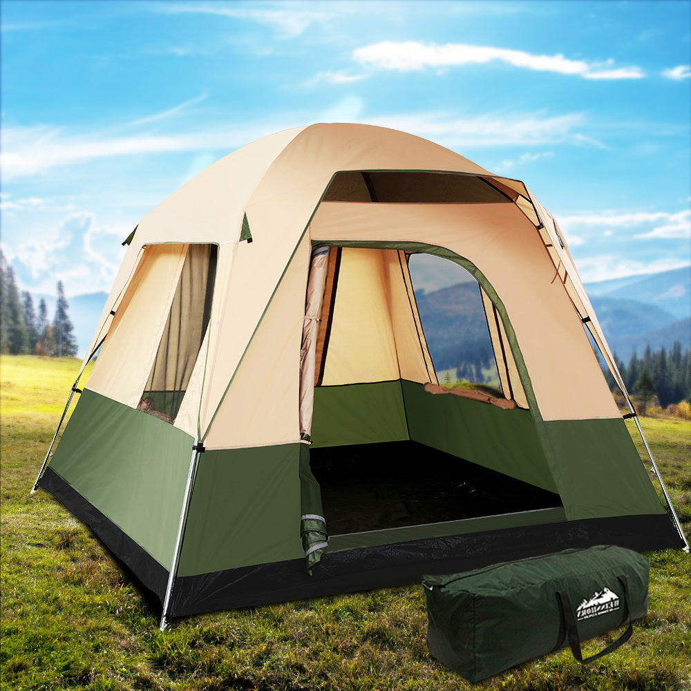 Weisshorn Family Camping Tent 4 Person Green - RV Online