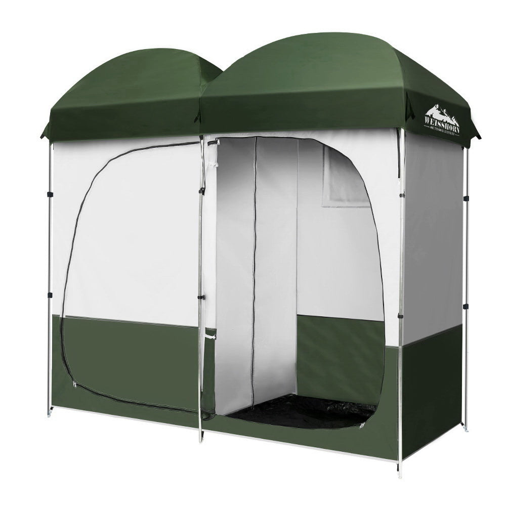 Weisshorn Double Camping Shower Toilet Tent Outdoor Portable Change Room - RV Online
