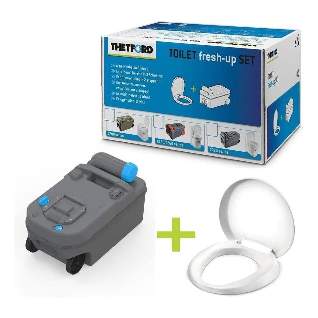 Thetford Fresh Up Set Cassette Tank & Toilet Seat Suits C220 Toilet