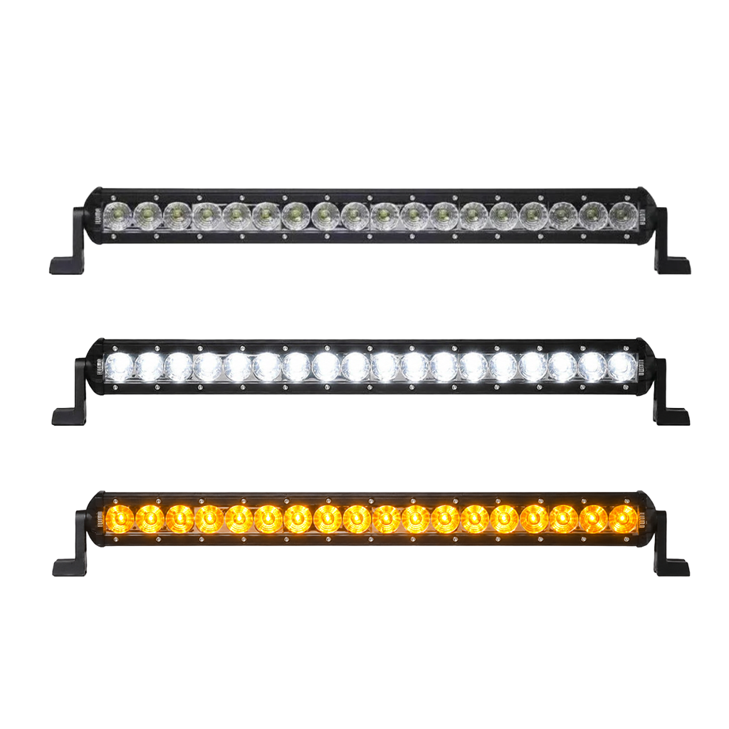 Iluma Light Bar 3W Cree 18 LED Amber/White Bug Light 20" 516mm Length Flood Beam Black