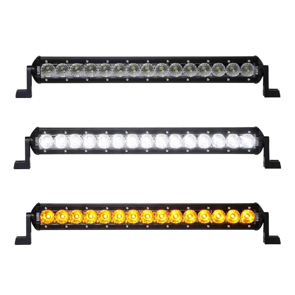 luma Light Bar 3W Cree 15 LED Amber/White Bug Light 17" 435mm Length Flood Beam Black