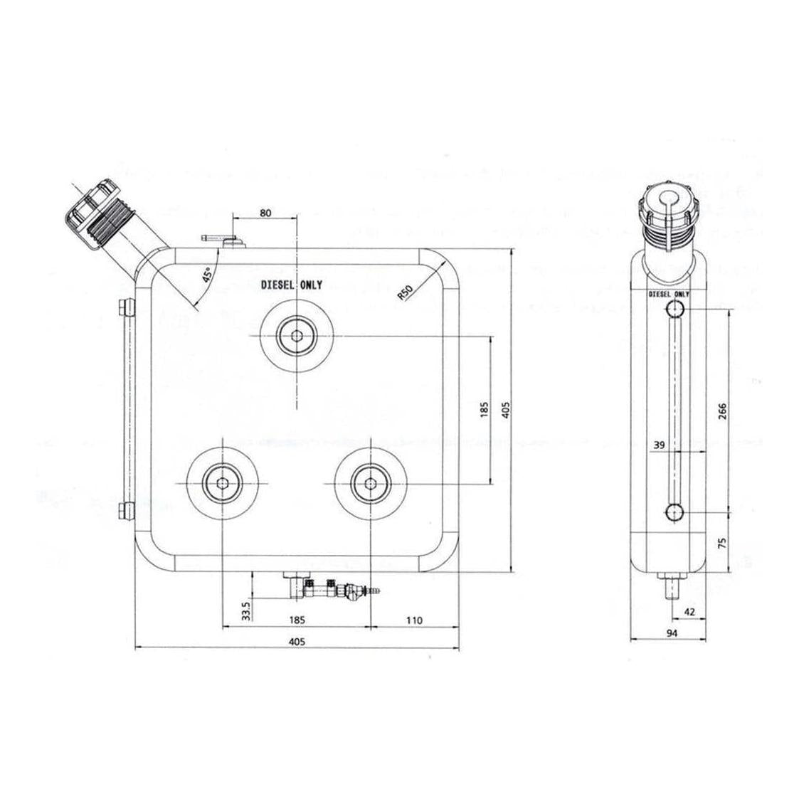 Webasto 12 Litre Diesel Fuel Tank Inc Level Indicator