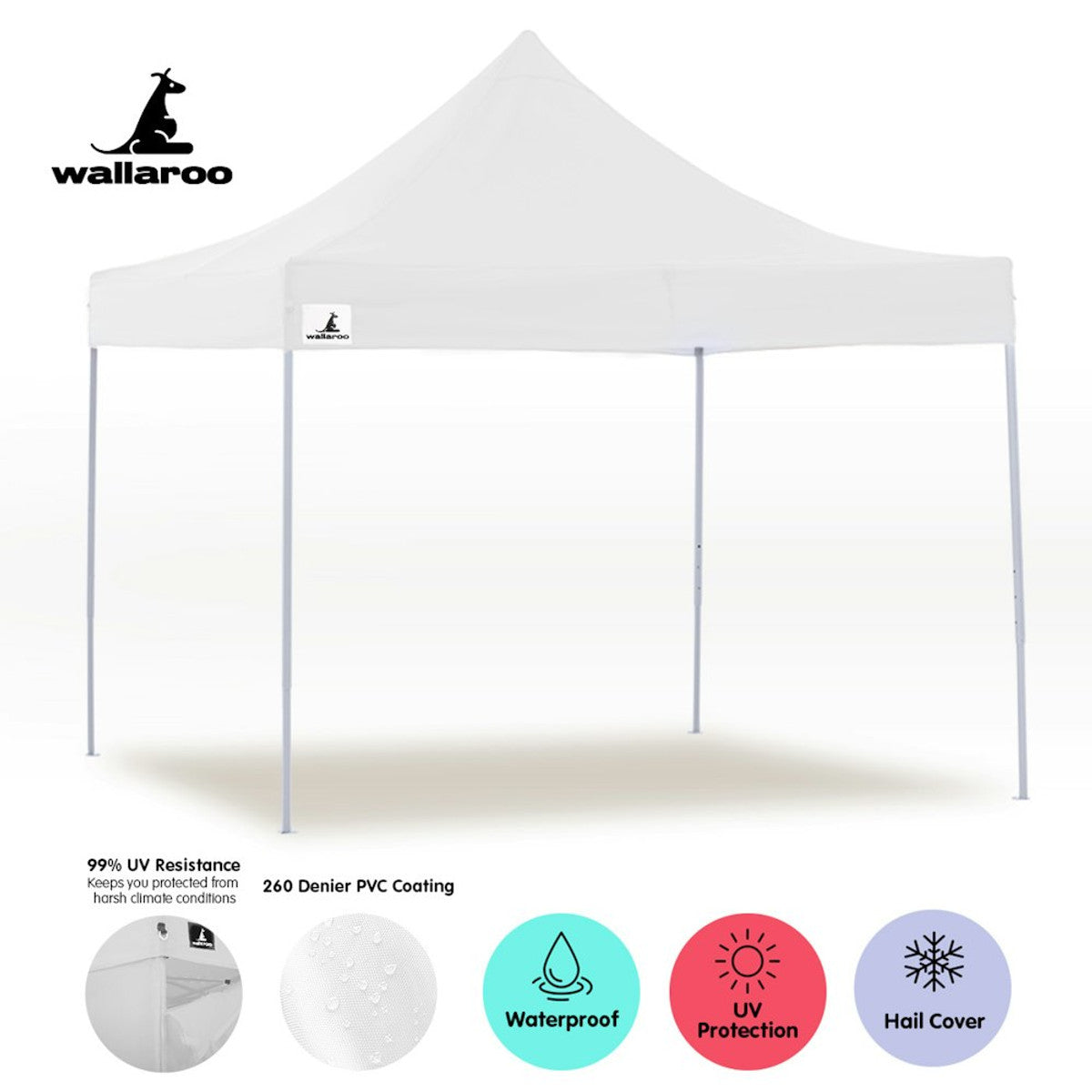 Wallaroo Gazebo Tent Marquee 3x3 White