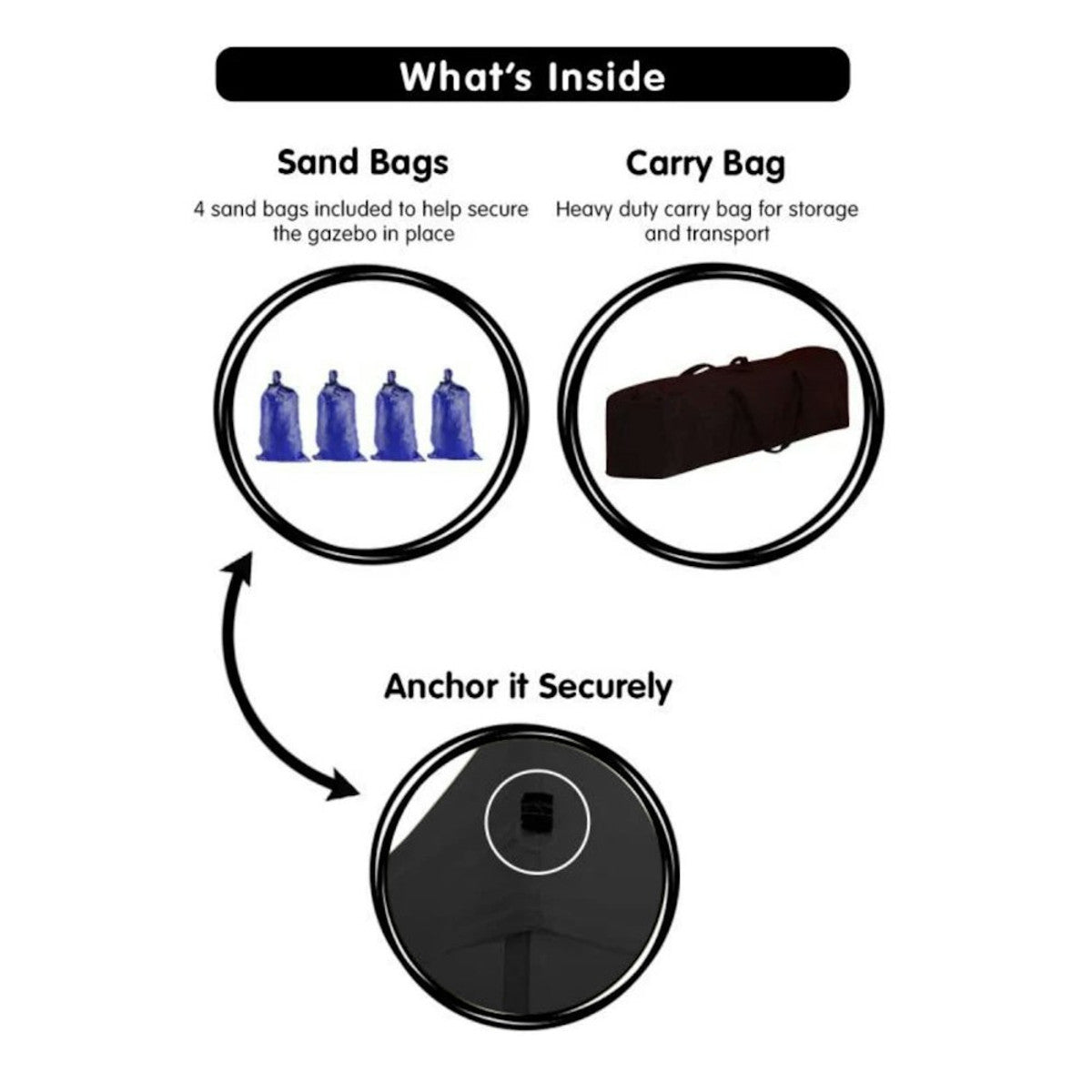 Wallaroo Gazebo Tent Marquee 3x4.5m Black