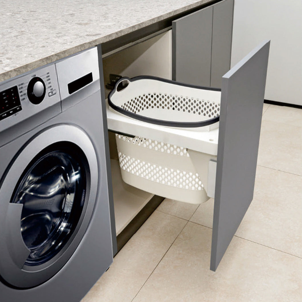 Belgique Laundry Pull Out Basket Bin 45L White