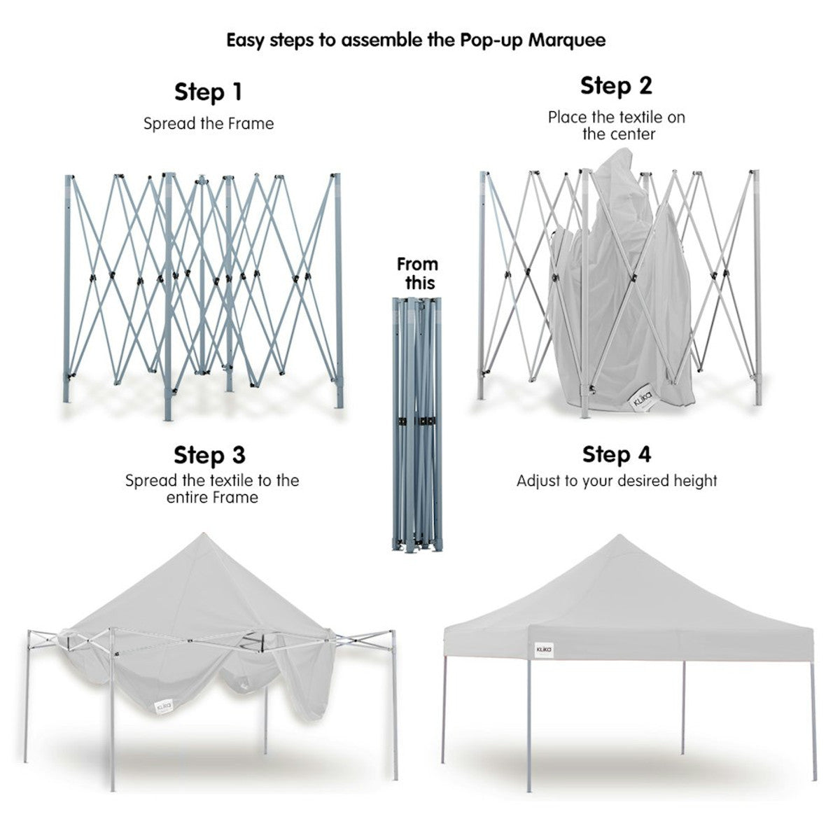 Wallaroo Gazebo Tent Marquee 3x3 White