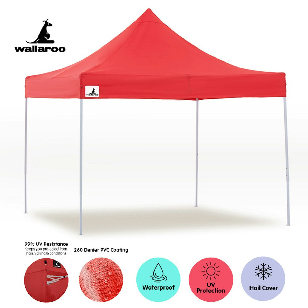 Wallaroo Gazebo Tent Marquee 3x3 Red
