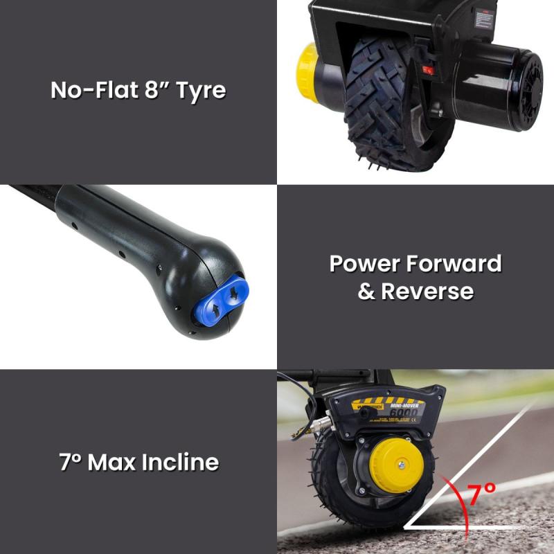 Mini Mover 12V 550w Motorised Electric Jockey Wheel Gen3 BLACK