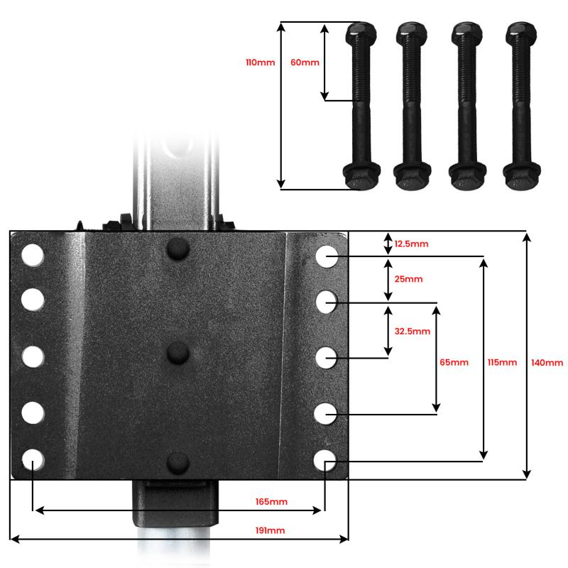 Mini Mover 12V 550w Motorised Electric Jockey Wheel Gen3 BLACK