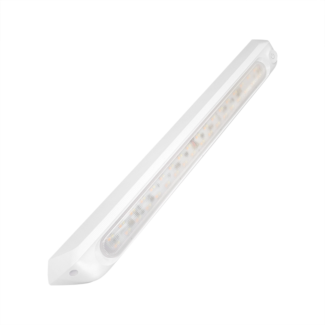 LED RV Exterior Light with Two Lights (White/Amber), 500mm, White, Waterproof - RV Online