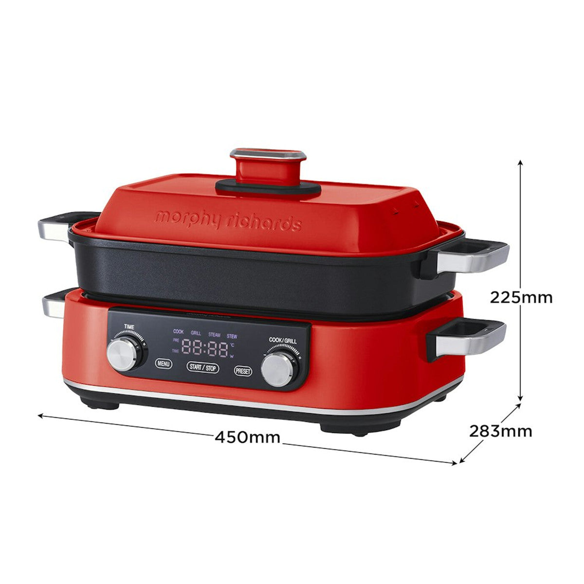 Morphy Richards 3L Non-stick Multifunction Electric Cooker Pan Red