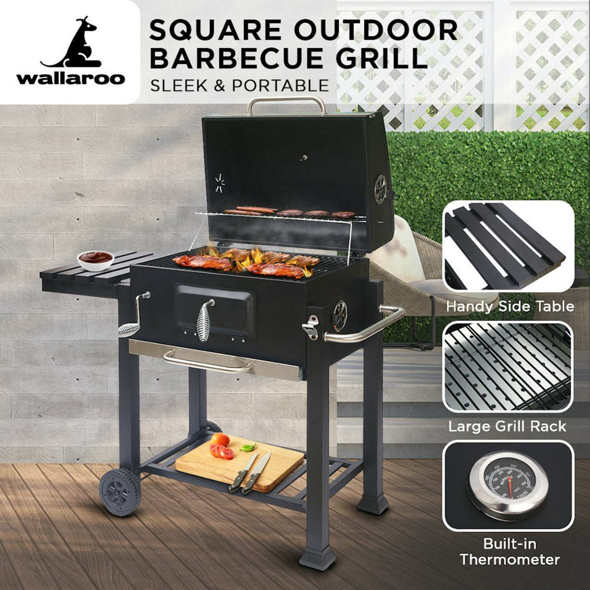 Wallaroo Square Outdoor Barbecue Grill BBQ