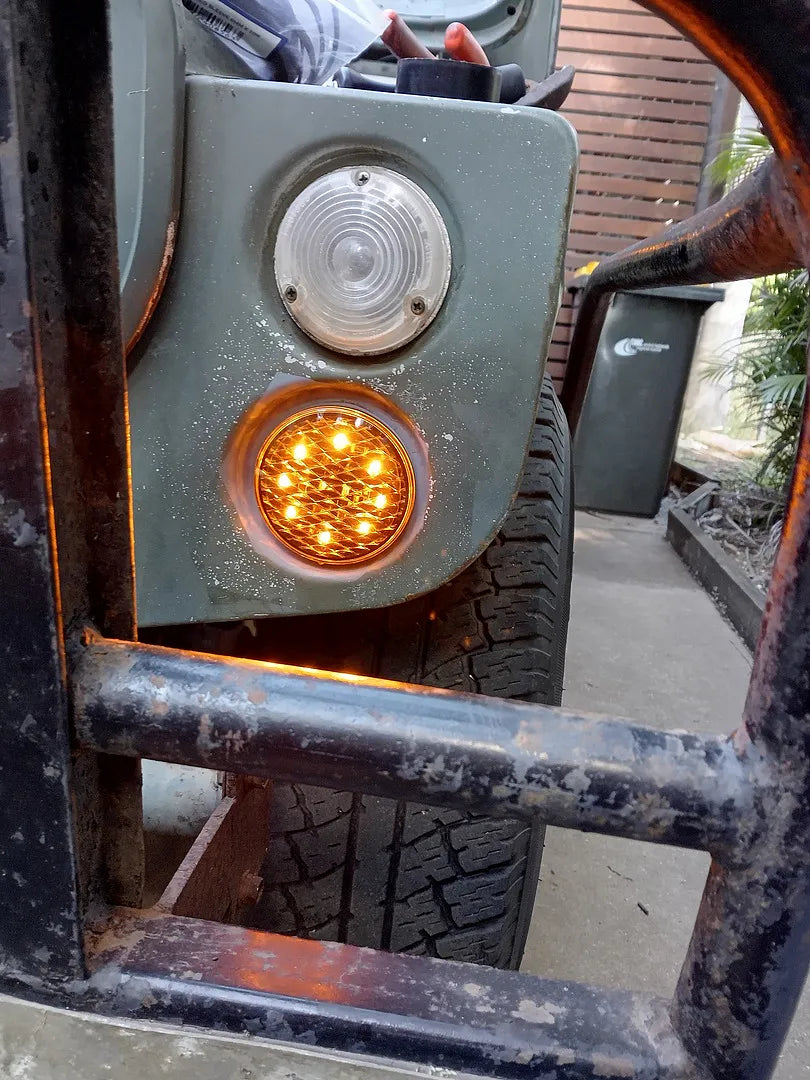 LED Autolamp 12V Round Amber Indicator Taillight 80mm