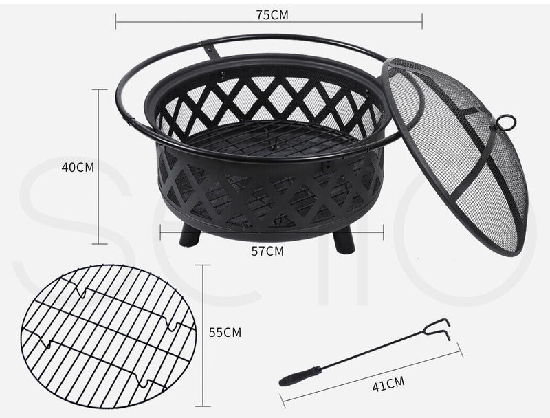 Moyasu Fire Pit With Mesh Cover
