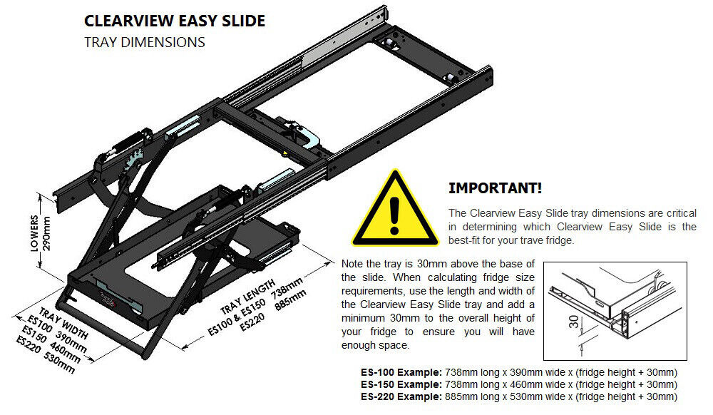 Clearview Easy Slide 3 sizes available-RV Online