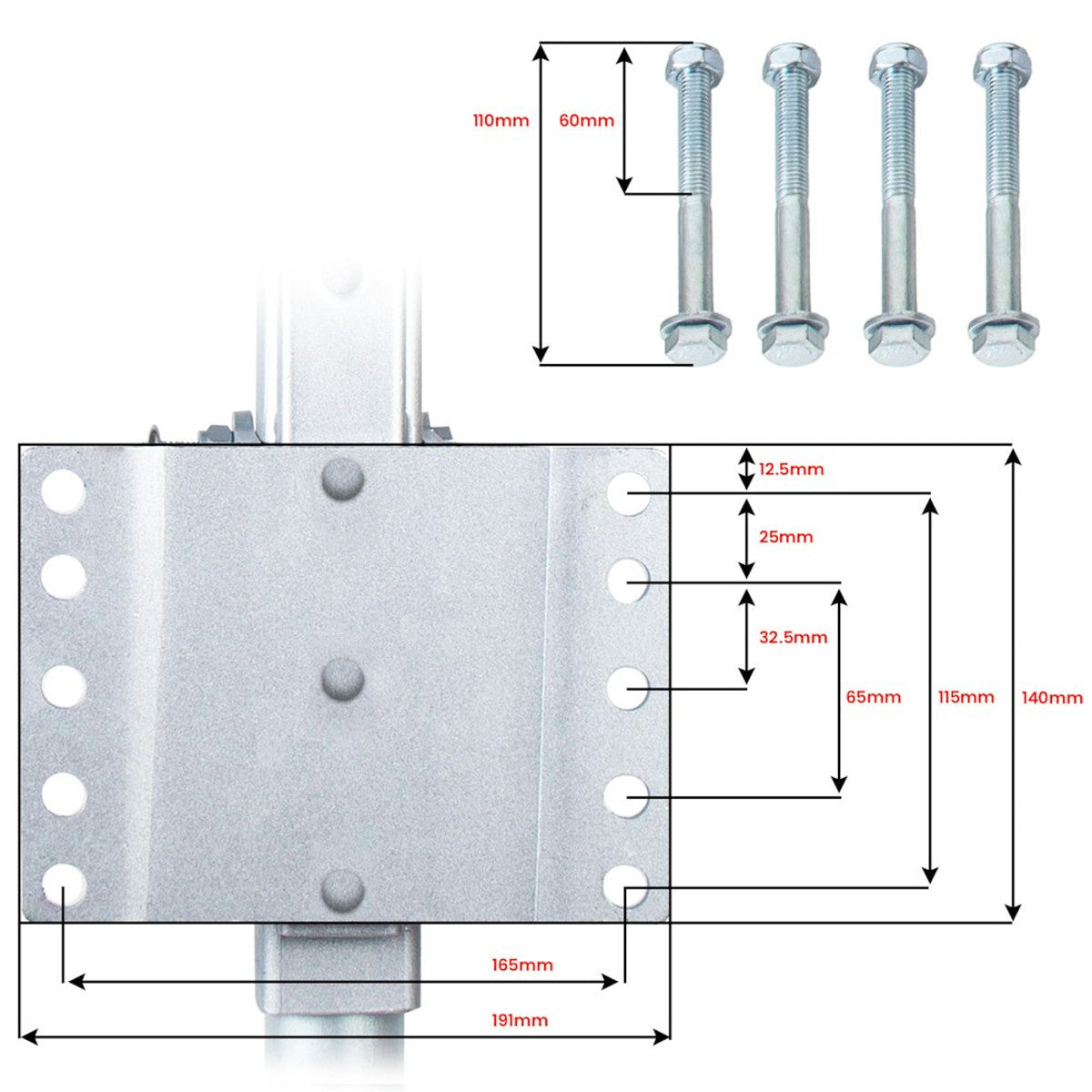 Mini Mover 12V 550w Motorised Electric Jockey Wheel Gen3 SILVER