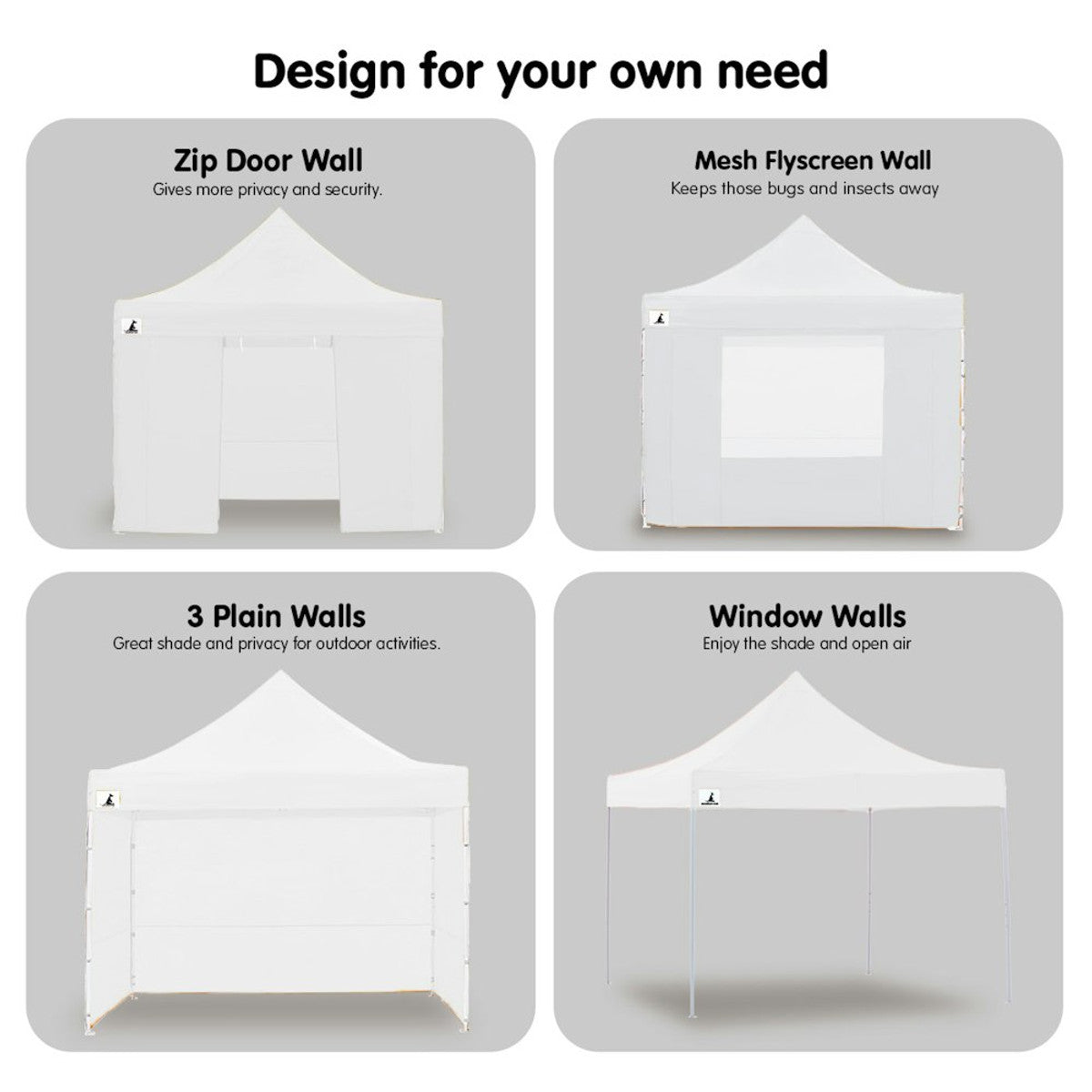 Wallaroo Gazebo Tent Marquee 3x3 White