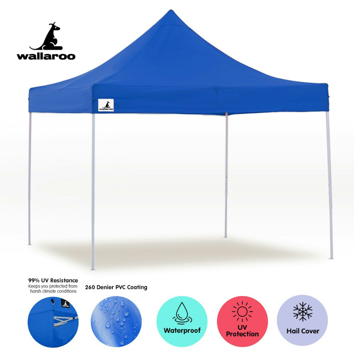 Wallaroo Gazebo Tent Marquee 3x3 Blue