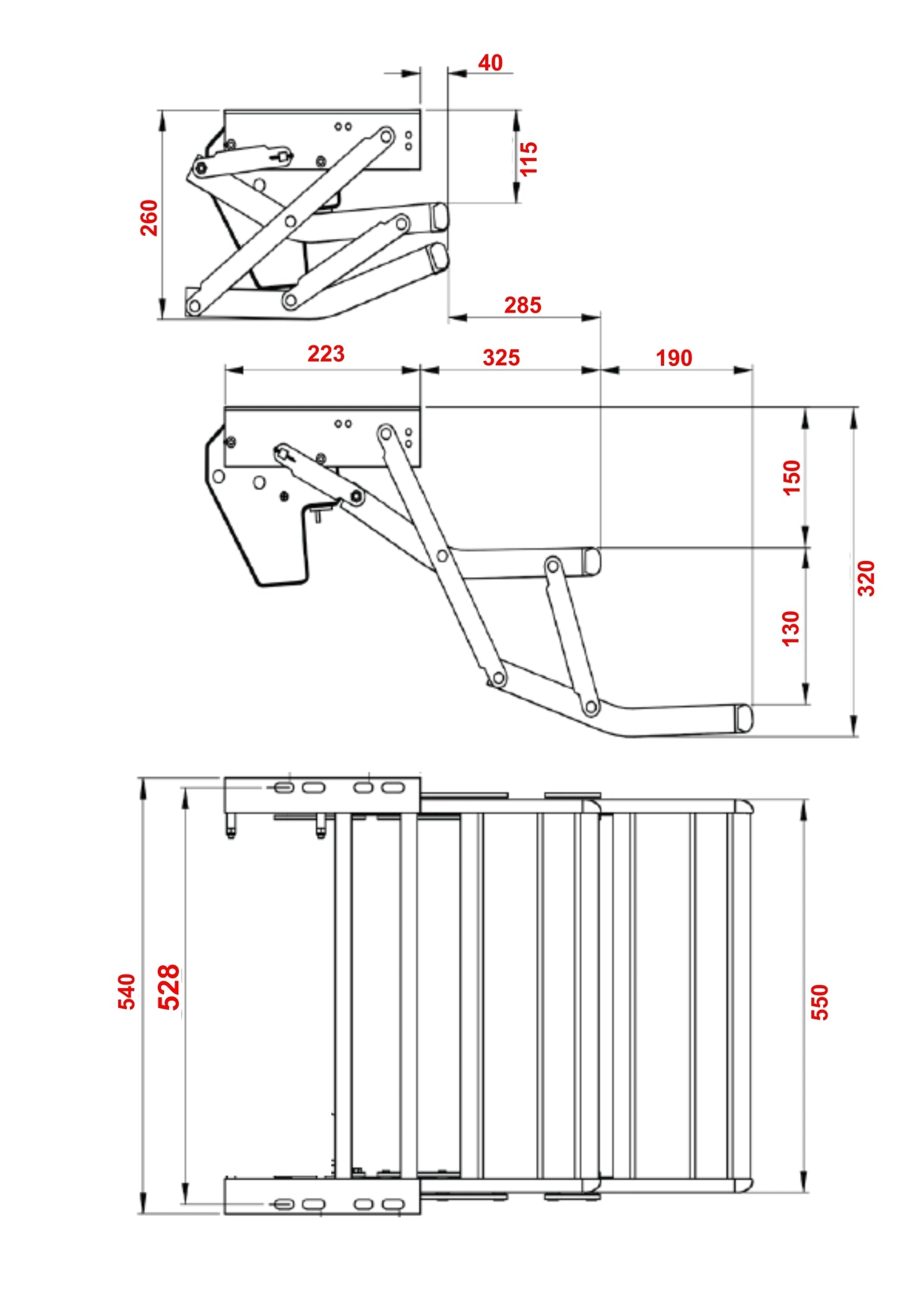 TRA - Caravan Drop Down Double Step - LED Option Available