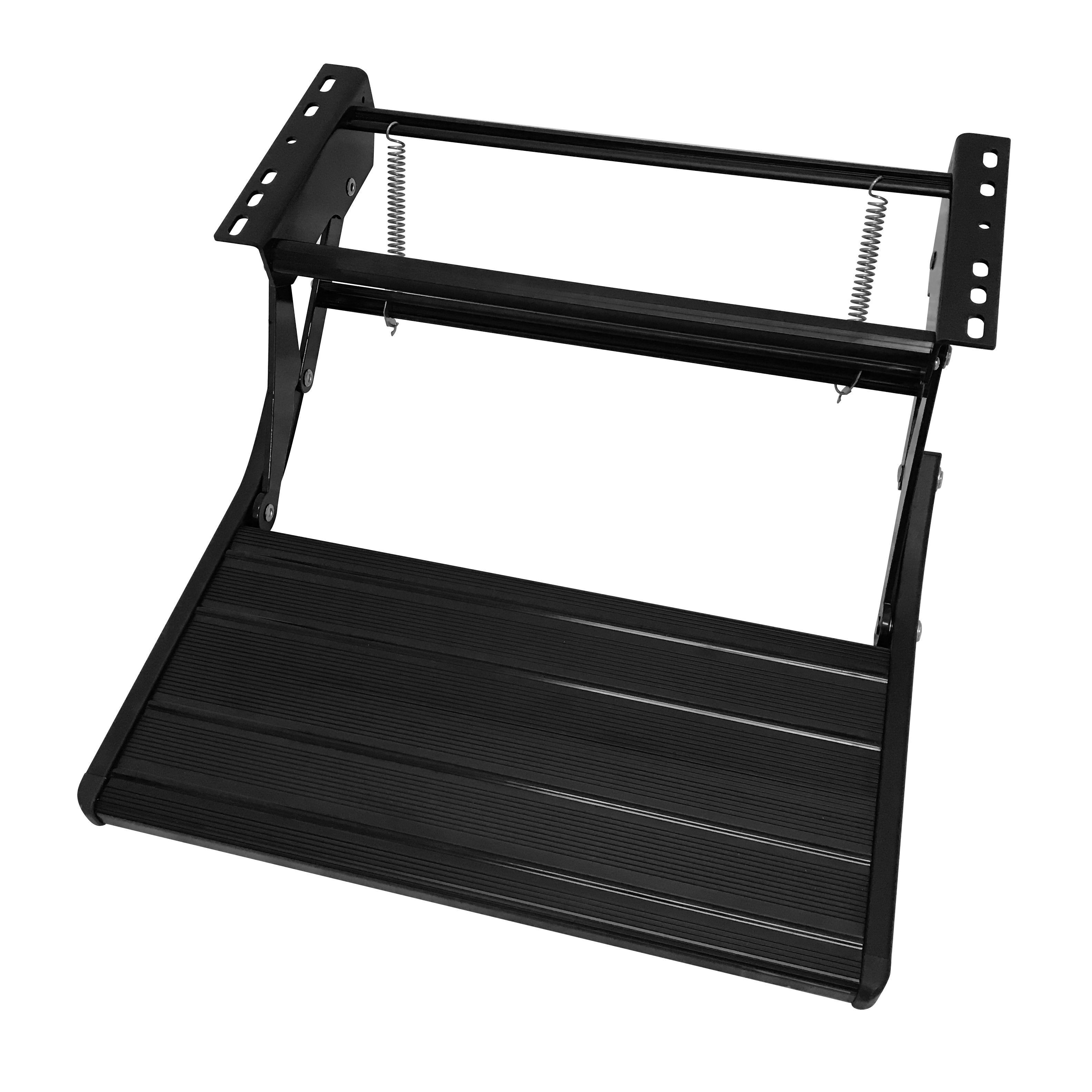 TRA - Caravan Drop Down Single Step Black - LED Option Available