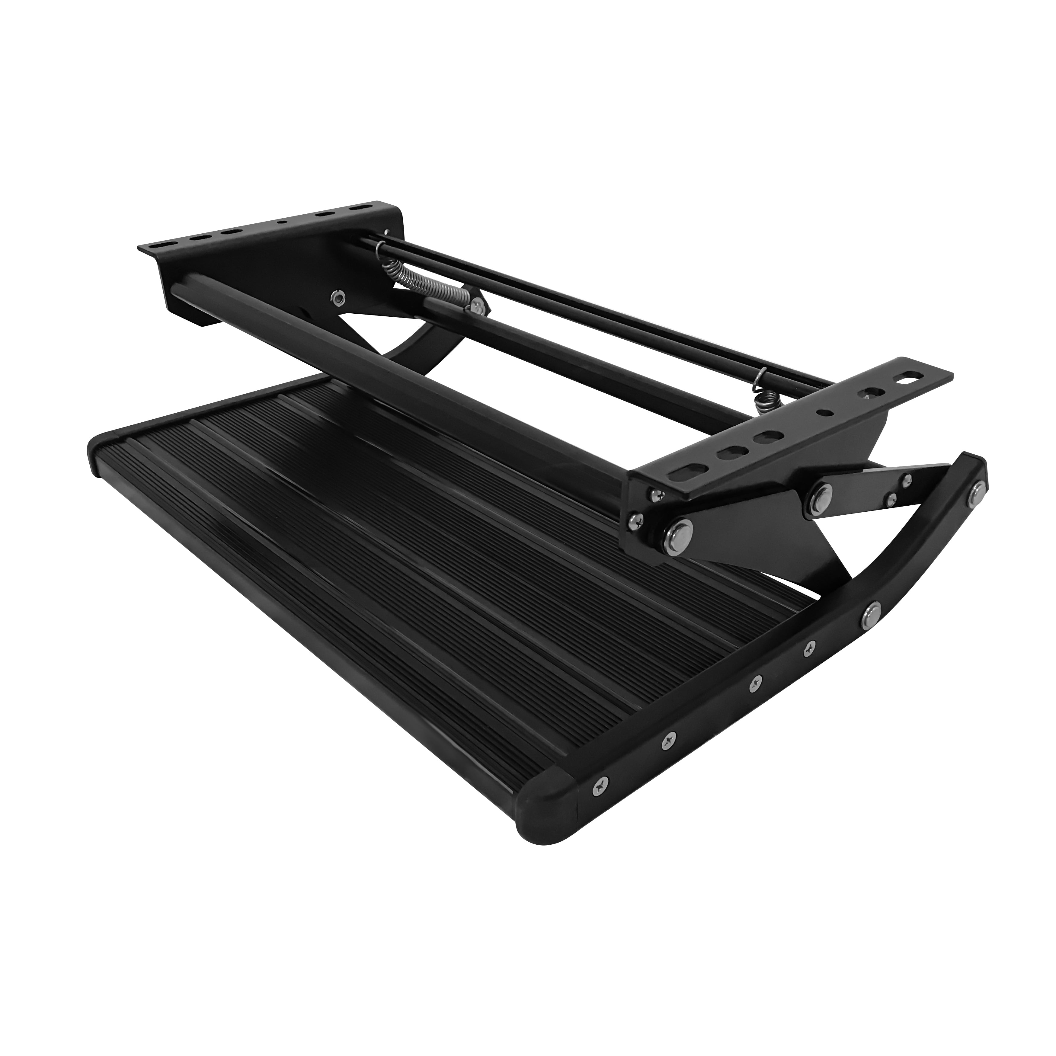 TRA - Caravan Drop Down Single Step Black - LED Option Available