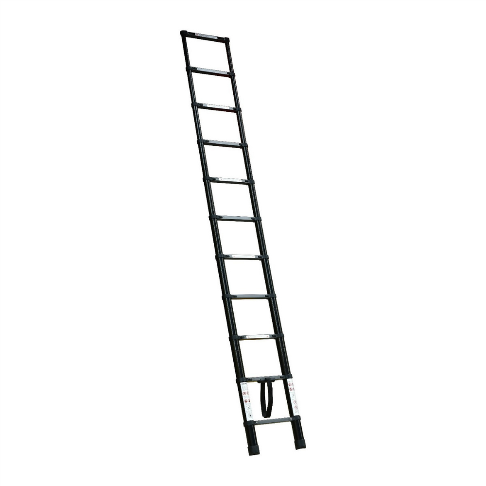 TRA - 3.2m Portable Telescopic Black Ladder with Carry Bag