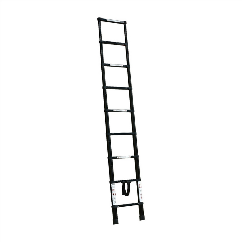 TRA - 2.6m Portable Telescopic Black Ladder with Carry Bag