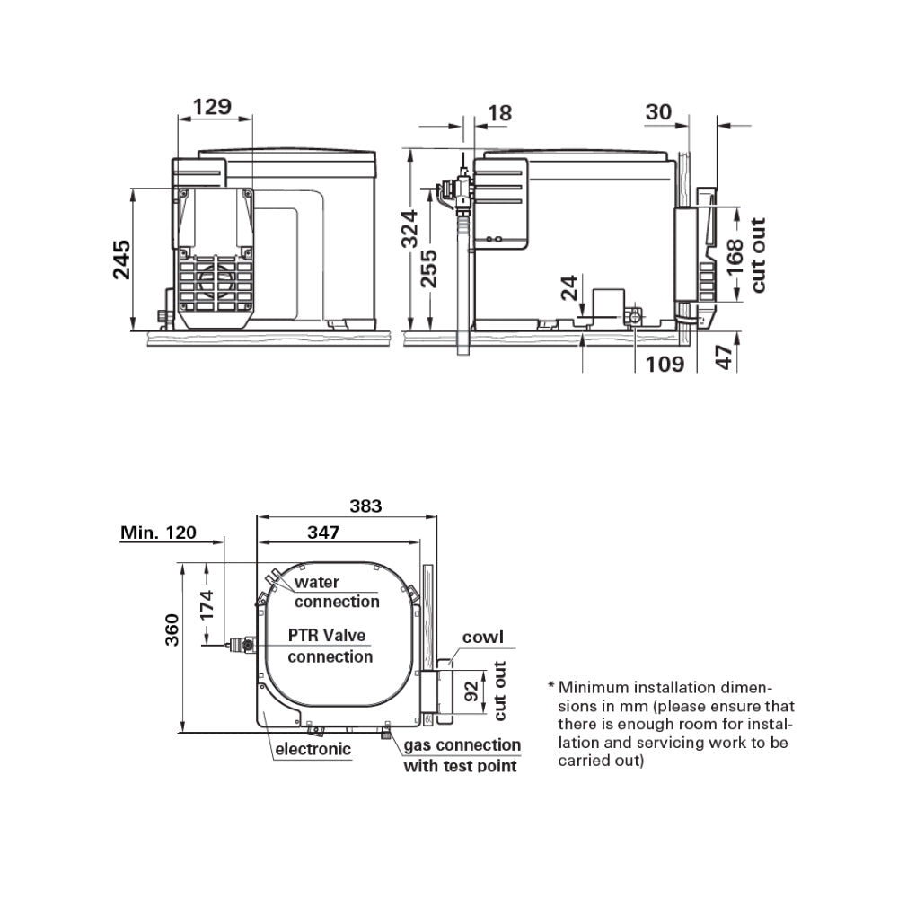 Truma - UltraRapid - 14L Boiler/ Hotwater Service - Gas &/or Electric - Layout RV Online