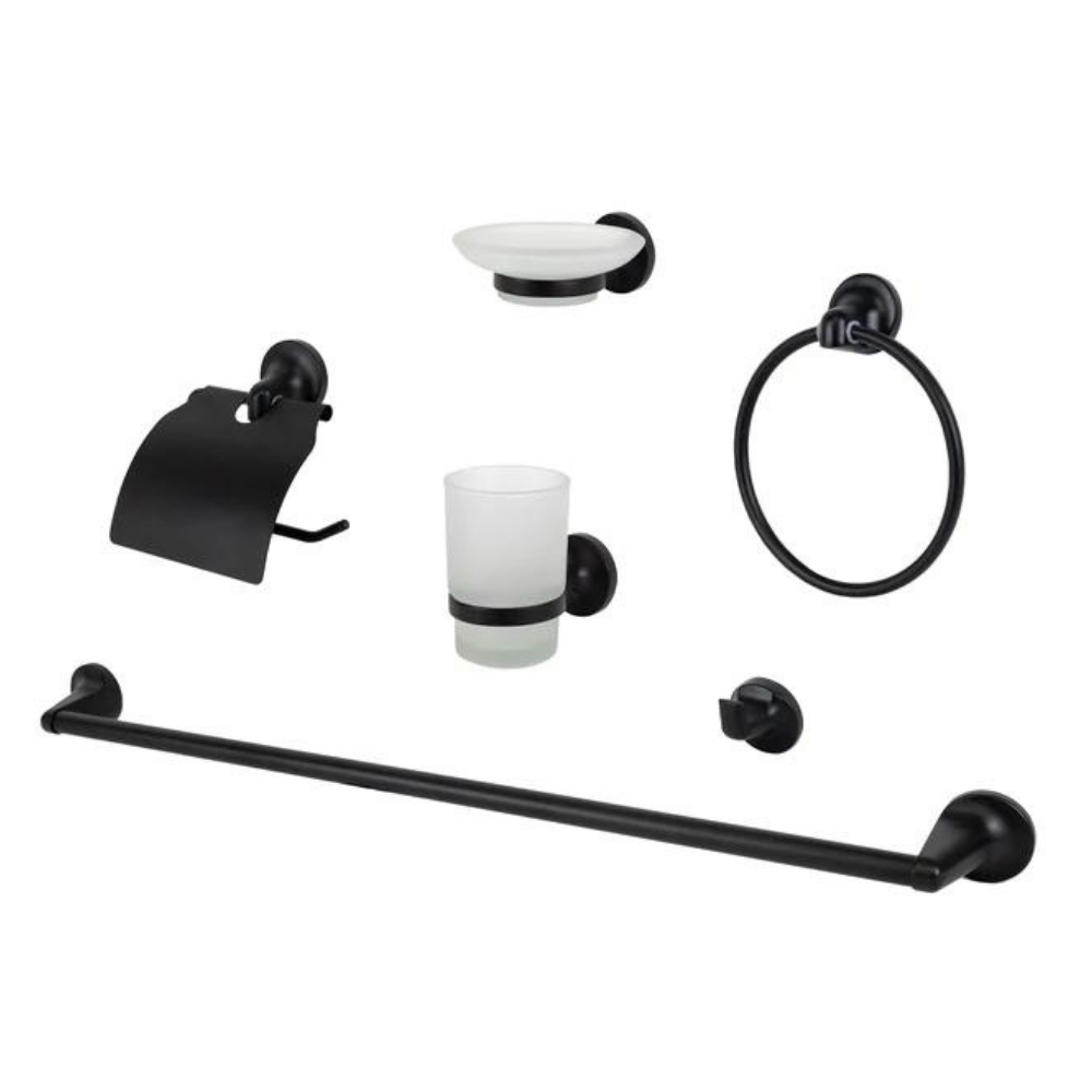 Aussie Traveller - Caravan Bathroom Accessories Set - Black or Chrome
