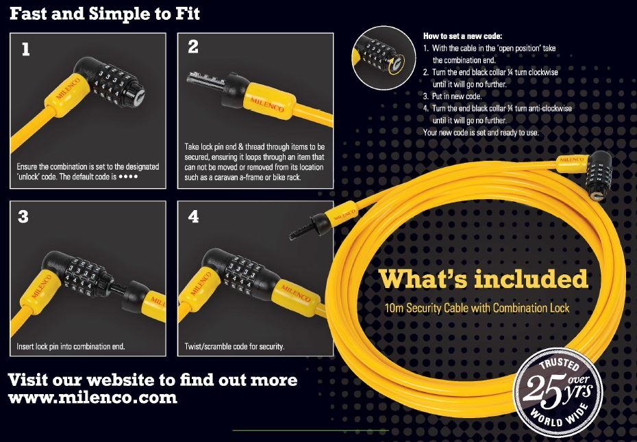 Milenco - 10m Security Cable - MIL5968 - RV Online