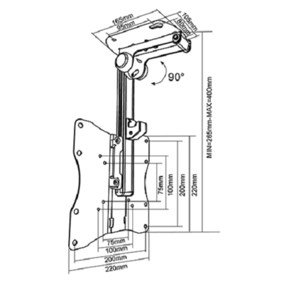 TRA - TV Roof Mount Tilt & Swivel