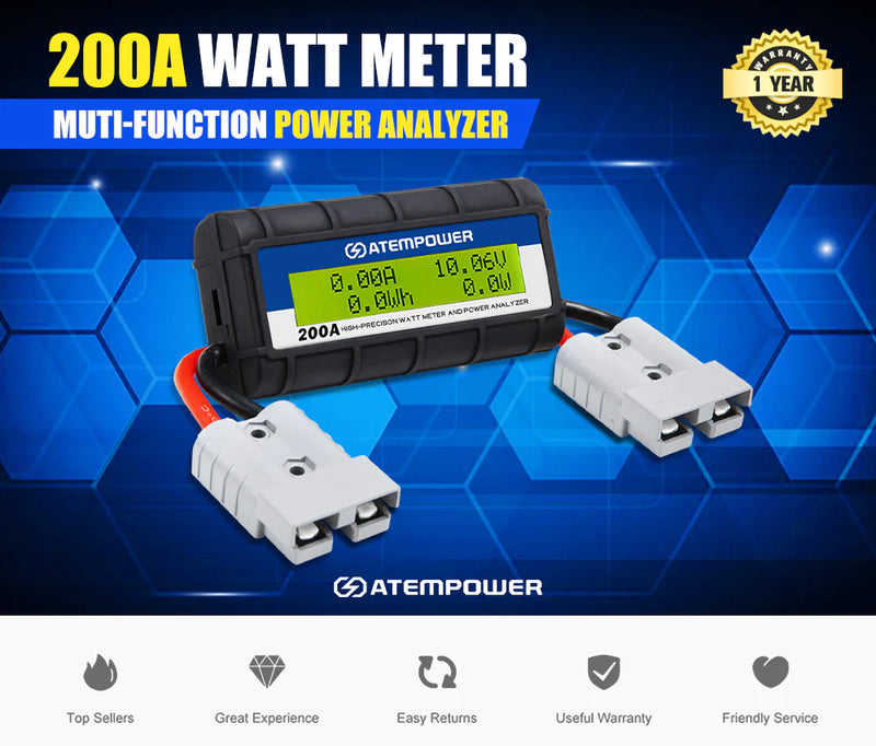 ATEM POWER 200A Digital Volt Watt Meter 12V