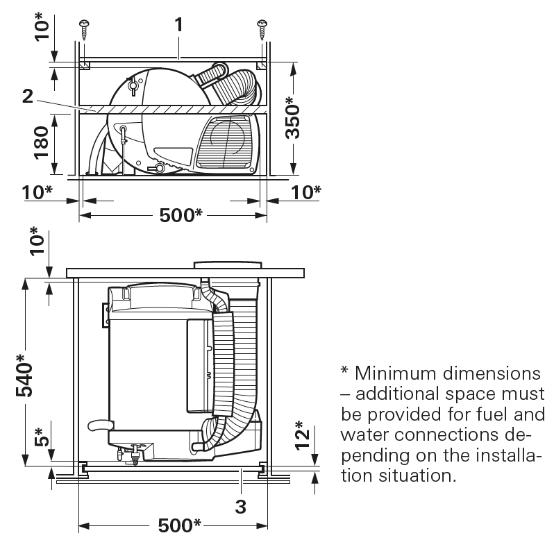 Truma - Combi D6 - Diesel - Heater and Hotwater Service - Kit with Black Cowl - RV Online