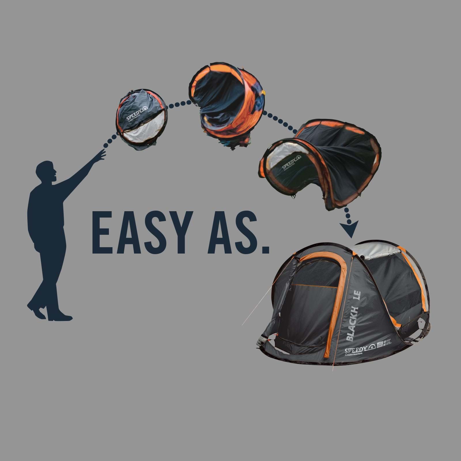 Explore Planet Earth - Speedy Blackhole 4 Person Tent with LED Lights